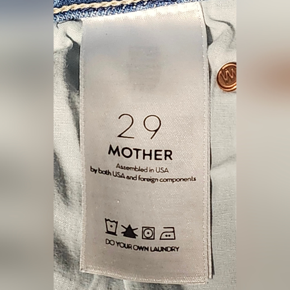 MOTHER The Midrise Dazzler Ankle Fray Denim Stetch Jeans 29 - Picture 5 of 7